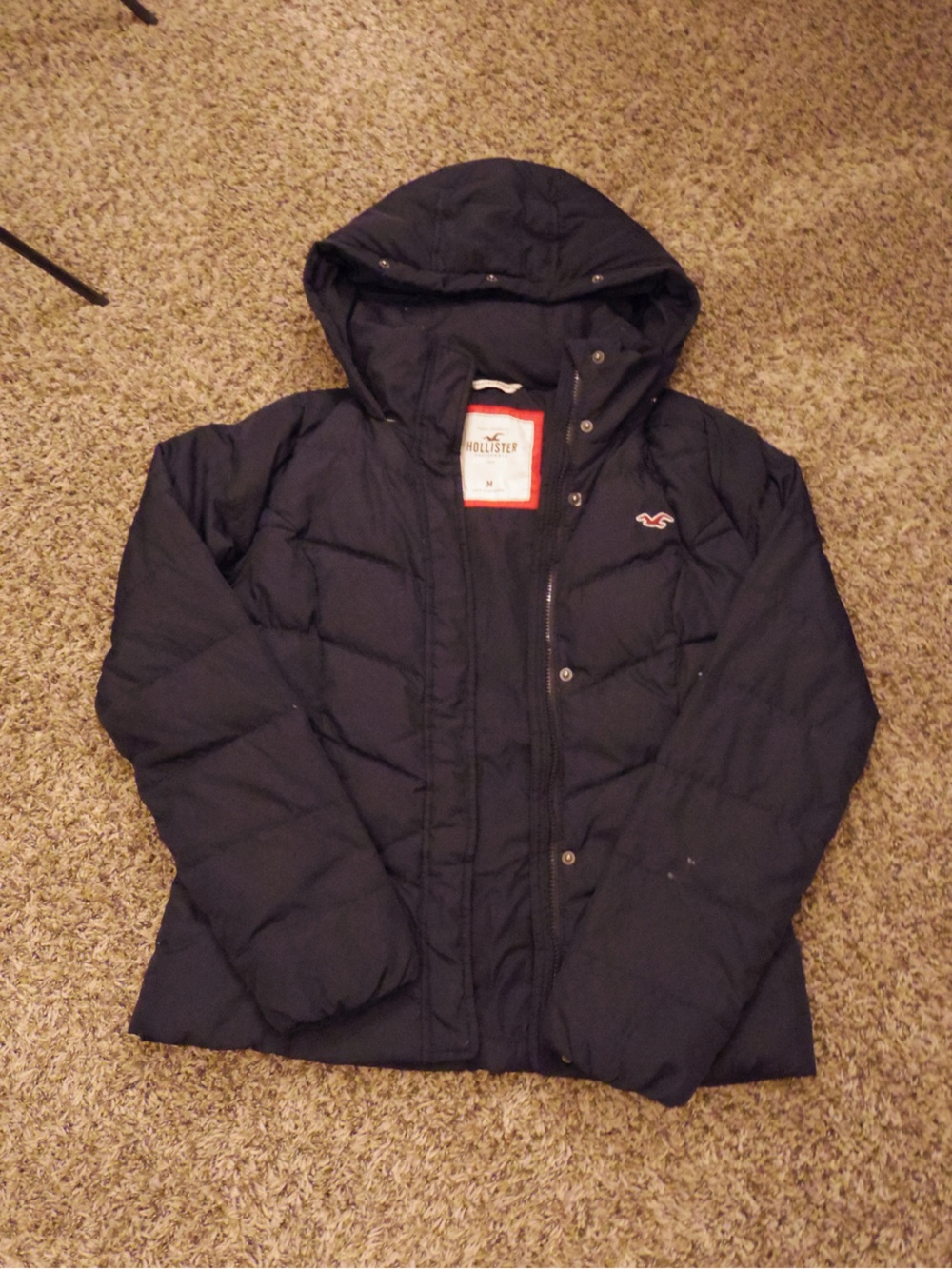 Hollister Black Puffer Hooded Jacket